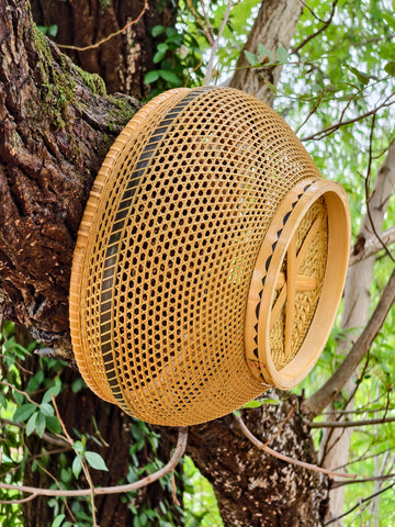 Handcrafted Hollow Bamboo Storage Basket