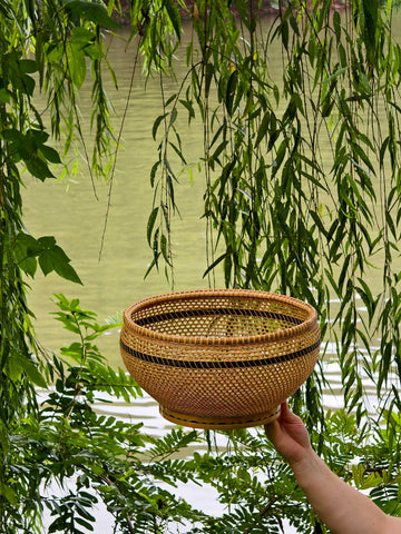 Handcrafted Hollow Bamboo Storage Basket