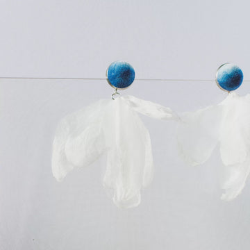 Tie-Dye & Organza Petal Earrings