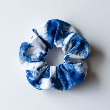 Indigo Tie-Dye Scrunchie
