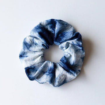 Indigo Tie-Dye Scrunchie