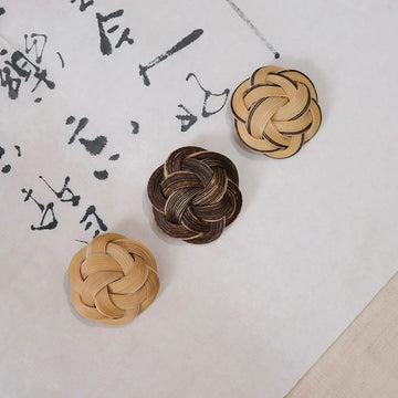 Handwoven Bamboo Flower Brooch – Natural Craftsmanship Inspired by Traditional Bamboo Weaving