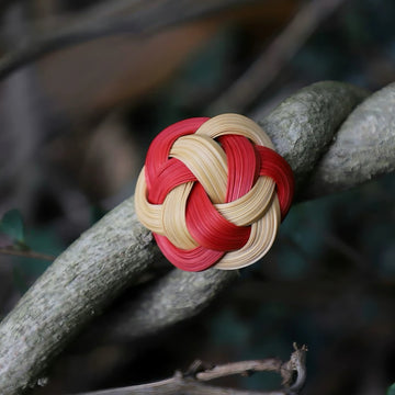 Handwoven Bamboo Flower Brooch – Natural Craftsmanship Inspired by Traditional Bamboo Weaving